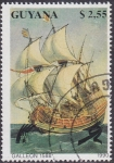 Stamps : America : Guyana :  Barco