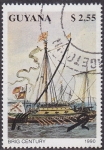 Stamps : America : Guyana :  Barco