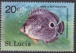 Stamps Saint Lucia -  Pez mariposa