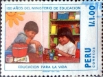 Stamps : America : Peru :  Intercambio crxf 0,20 usd 1 inti  1988