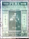 Stamps Peru -  Intercambio dm1g3 humano 0,30 usd 1 sol 1958