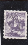 Stamps Austria -  traje regional austrico