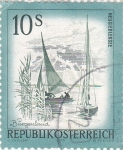 Stamps Austria -  lago de Burgenland