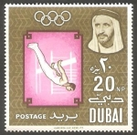 Stamps United Arab Emirates -  Dubai - 49 - Olimpiadas de Tokyo, Gimnasia