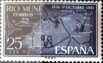 Stamps Spain -  Intercambio jxi 0,25 usd 25 cent. 1961