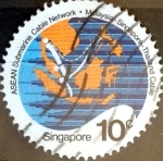 Stamps : Asia : Singapore :  Intercambio crxf 0,35 usd 10 cent. 1983