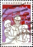 Stamps Singapore -  Intercambio 0,20 usd 10 cent. 1984