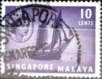 Sellos de Asia - Singapur -  Intercambio 0,20 usd 10 cent. 1955