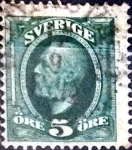 Stamps Sweden -  Intercambio 0,20 usd 5 o. 1891