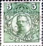 Stamps Sweden -  Intercambio 0,20 usd 5 o. 1911