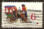 Stamps United States -  Navidad 1970.Locomotora de vapor de juguete.