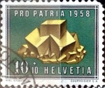 Sellos de Europa - Suiza -  Intercambio 0,55  usd 10 + 10 cent.  1958