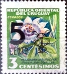 Stamps : America : Uruguay :  Intercambio 0,20 usd  5 sobre 3 cent. 1959