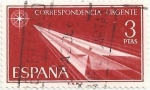 Sellos de Europa - Espa�a -  (293) ALEGORIA DEL CORREO URGENTE, TIPO DE 1956. FLECHA DE PAPEL. VALOR FACIAL 3 Pts. EDIFIL 1671