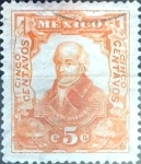 Stamps Mexico -  Intercambio 0,35 usd 5 cent. 1910