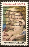Stamps United States -  Navidad 1982.Virgen con el Niño. 