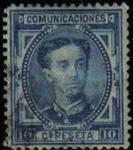 Stamps Spain -  ESPAÑA 1876 175 Sello Alfonso XII 10c Usado Espana Spain Espagne Spagna 