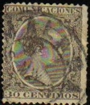 Stamps Spain -  ESPAÑA 1889-99 222 Sello Alfonso XIII 30c. Tipo Pelón Usado