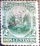 Stamps : America : Peru :  Intercambio 0,20 usd 2 cent. 1886