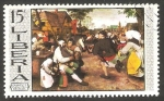 Stamps Liberia -  Trabajadores bailando, de Bruegel