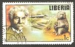 Stamps Liberia -  Centº del nacimiento del doctor Albert Schweitzer, babuino