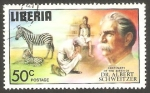 Stamps : Africa : Liberia :  Centº del nacimiento del doctor Albert Schweitzer, cebras