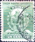 Stamps : America : Peru :  Intercambio 0,20 usd 1 cent. 1898