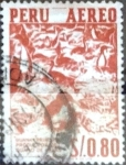 Stamps : America : Peru :  Intercambio 0,20 usd 80 cent. 1960
