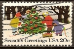 Stamps : America : United_States :  Navidad 1982.Decorar un árbol de Navidad.