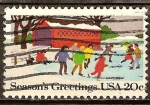 Stamps United States -  Navidad 1982.Patinaje.