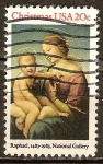 Stamps : America : United_States :  Navidad 1983.Virgen con el Niño.