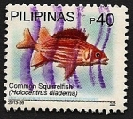 Sellos de Asia - Filipinas -  Pez ardilla -Common squirrelfish