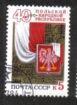 Stamps Russia -  Escudo de armas polaco y la bandera
