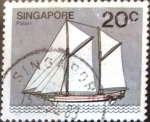Stamps Singapore -  Intercambio aexa 0,20 usd 20 cent. 1980