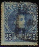 Stamps Spain -  ESPAÑA 1901-5 248 Sello Alfonso XIII 25c. Tipo Cadete Usado