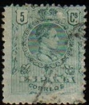 Sellos de Europa - Espa�a -  ESPAÑA 1909 268 Sello Alfonso XIII 5c. Tipo Medallón