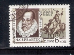 Stamps : Europe : Russia :  350 años de la muerte de Miguel de Cervantes (1547-1616)