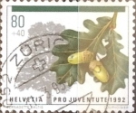 Stamps Switzerland -  Intercambio pxg 0,55 usd 80 + 40 cent. 1992