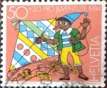 Stamps Switzerland -  Intercambio pxg 0,50  usd 50 + 20 cent. 1984