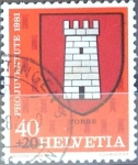 Stamps Switzerland -  Intercambio cxrf 0,30 usd 40 + 20 cent. 1981