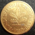 monedas de Europa - Alemania -  1980 (Anverso)