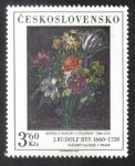 Sellos de Europa - Checoslovaquia -  J.Rudolf Bys: Kytice s narcisy a tulipány 1708-1713