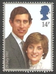 Stamps United Kingdom -  1001 - Príncipe Carlos y Lady Diana Spencer