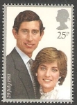 Stamps United Kingdom -  1002 - Príncipe Carlos y Lady Diana Spencer