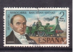 Stamps Spain -  125 aniv. ferrocarril Barcelona- Mataro
