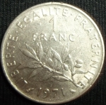 monedas del Mundo : Europa : Francia :  1971 (Reverso)
