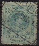 Stamps Spain -  ESPAÑA 1909 275 Sello Alfonso XIII 30c. Tipo Medallón Usado