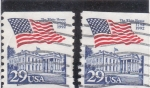 Stamps United States -  Bandera estadounidense-y Casa Blanca