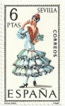 Stamps Spain -  TRAJES TÍPICOS REGIONALES. IV GRUPO. Nº44 SEVILLA. EDIFIL 1956