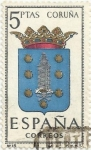 Stamps Spain -  ESCUDOS DE CAPITALES DE PROVINCIA. II GRUPO. Nº15 A CORUÑA. EDIFIL 1483